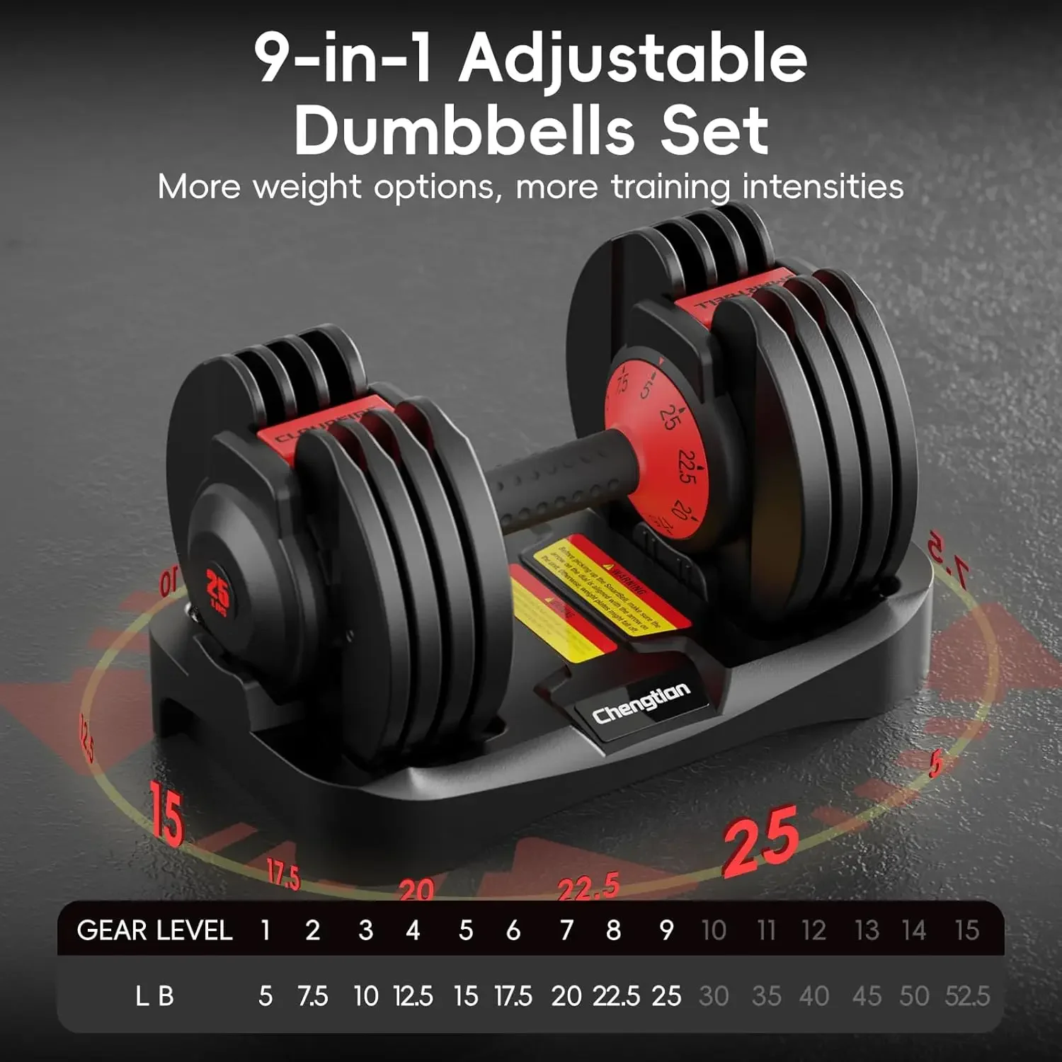 Dumbbell Set - Ulepszony zestaw regulowanych hantli (2 sztuki,