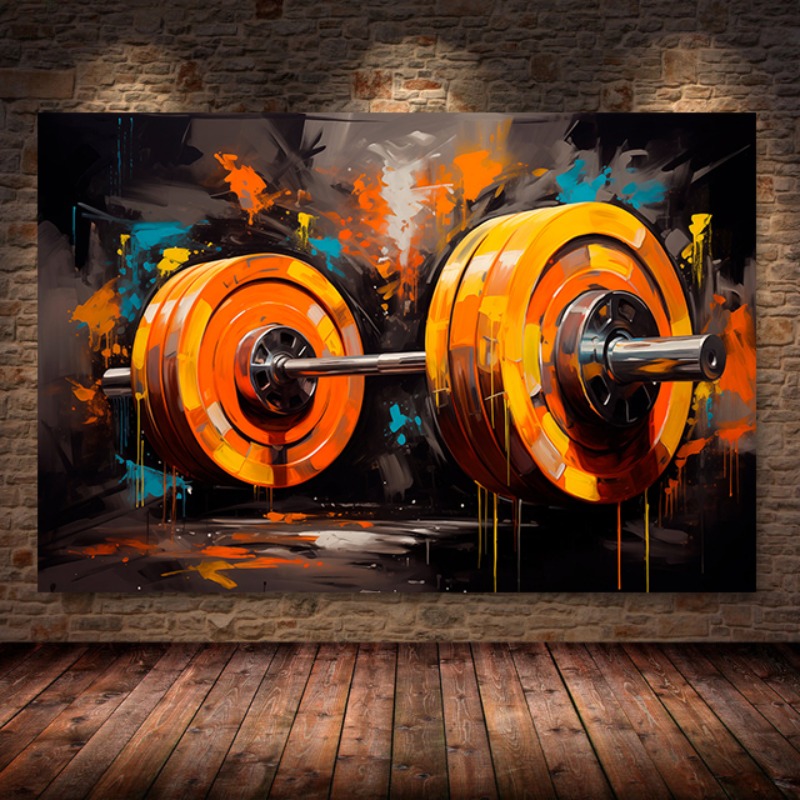 Sports Equipment Poster - Sztanga Graffiti obraz na płótnie z
